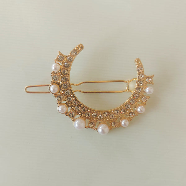 Pack Of 2 Pearly Moon Hair Clips