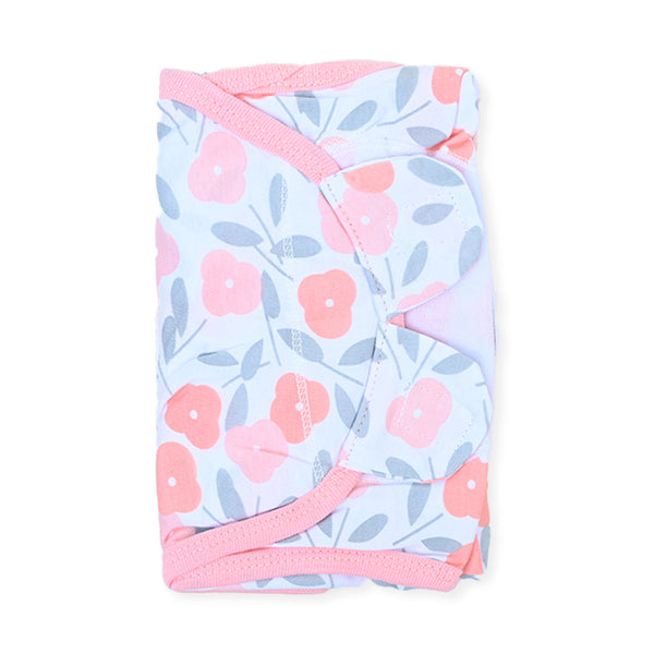 Pink Grey Flower Swaddle Wrap