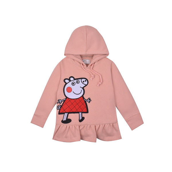 Girls Pink Patch Hoodie