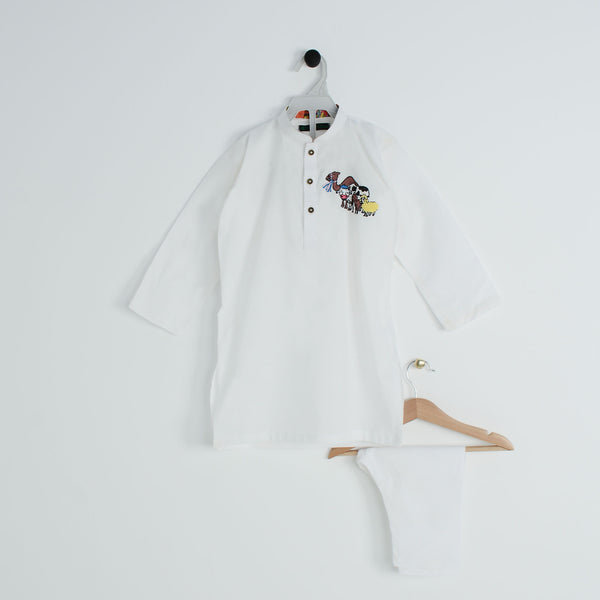 White Animal EMB Suit