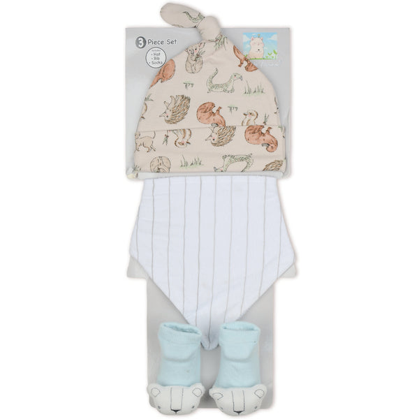 Baby 3 piece Set (Hat+Bib+Socks)