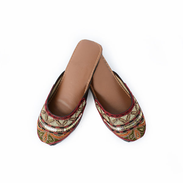 Sangam Khussa with Tilla Work - Brown