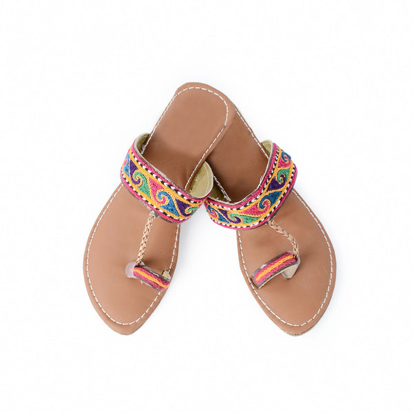 Fancy Multi Kolhapuri Chappal for Girls