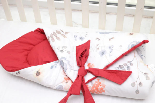 Grey Red Florals - Sleeping Bag