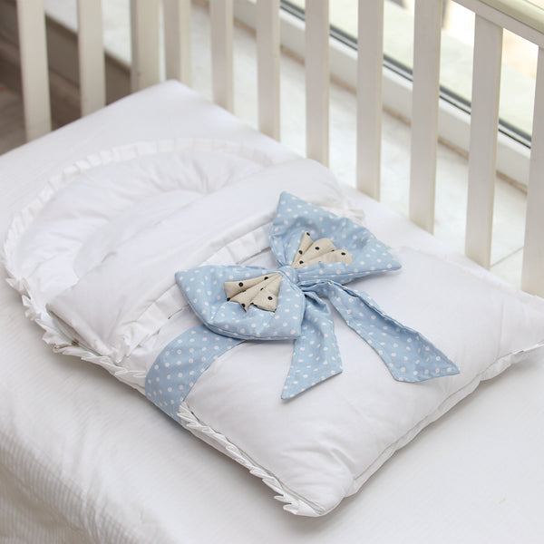 White Bow Tie - Sleeping Bag Blue