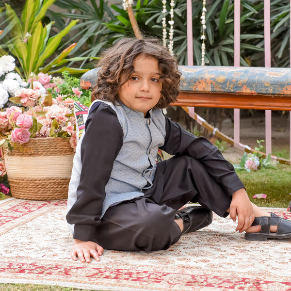 Boys Black Shalwar Kameez