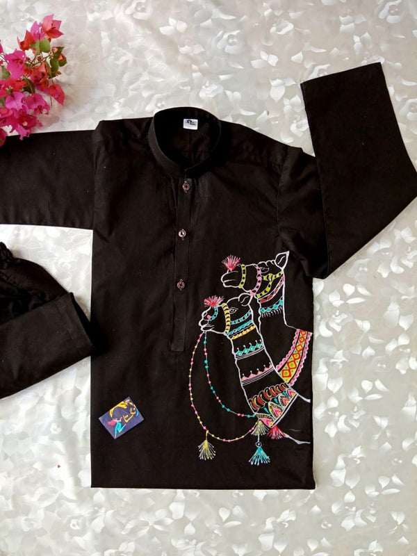 Black Camel EMB Boys Dress