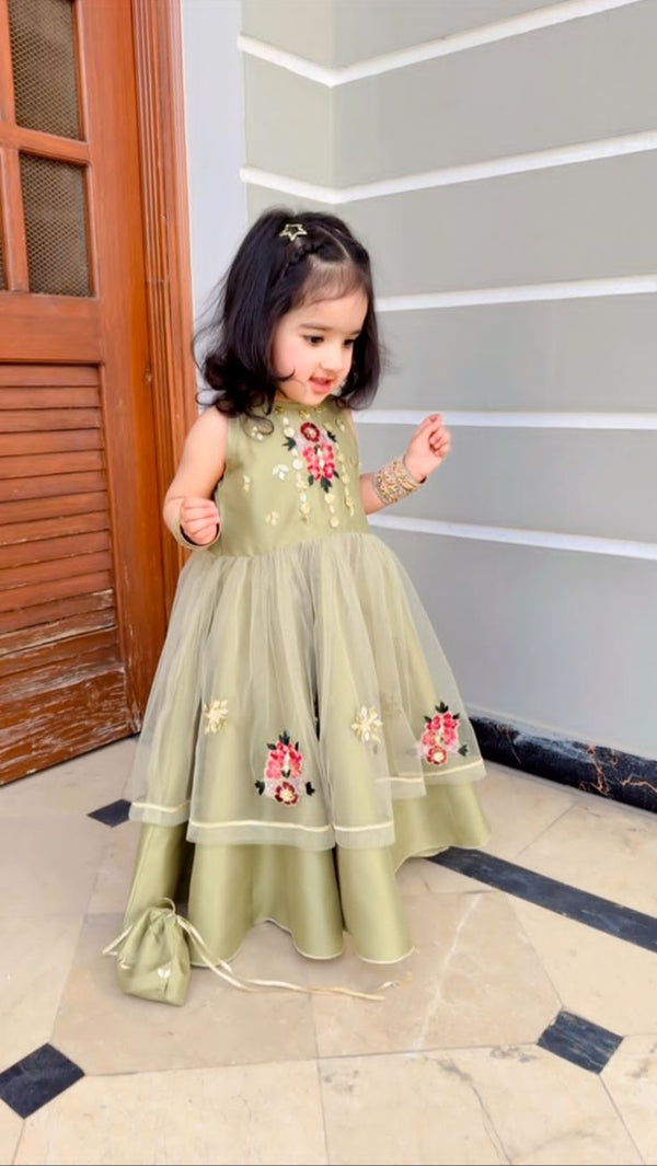 Pistachio floral Frock