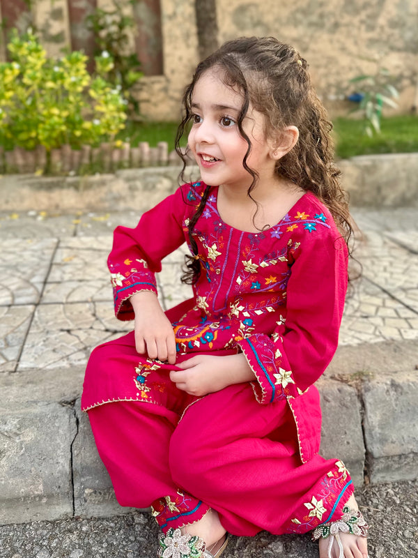 Fuchsia Dream Embroidered Suit