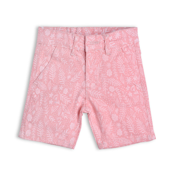 Girls Pink Floral Short