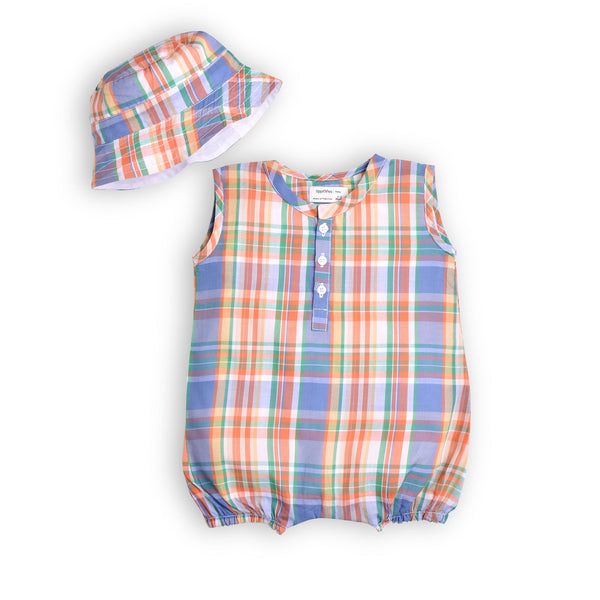 Boys Multi  Check Shortie & cap