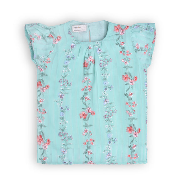 Girls Floral Chiffon Top