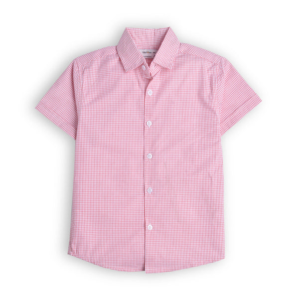 Boys Red Check half Sleeves Shirt.