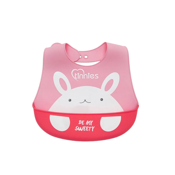 Tinnies Silicone Bib Pink / Dark Pink