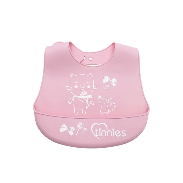 Tinnies Silicone Bib Pink