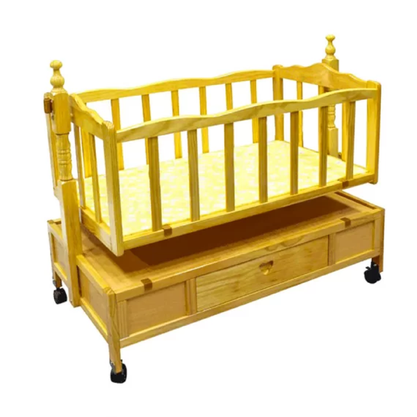 Newborn Infant Baby Wooden Cot And Rocker