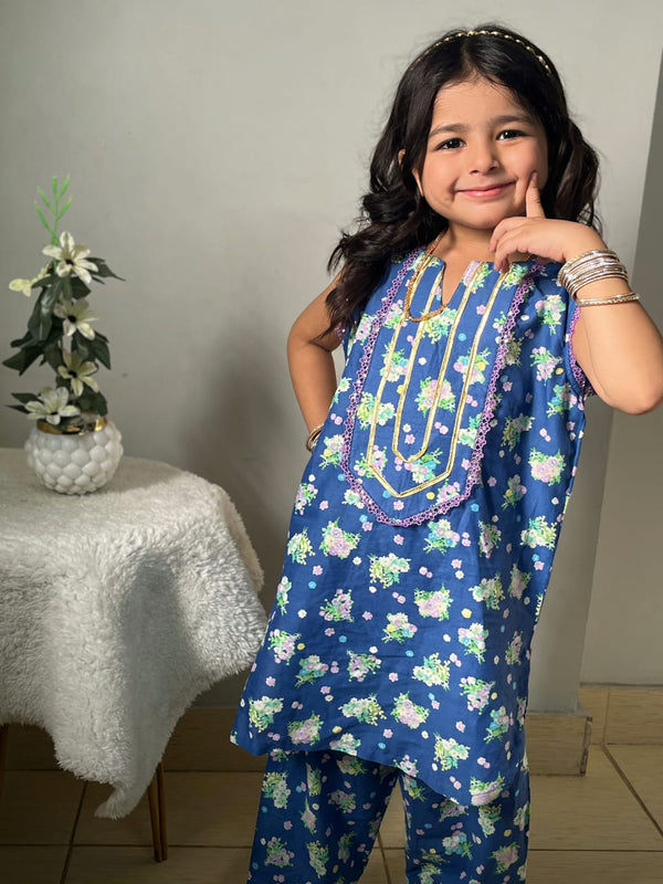 Blue Flower Lace Dress