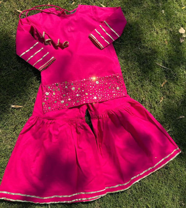 Girls Hand Embroided Gharara Set