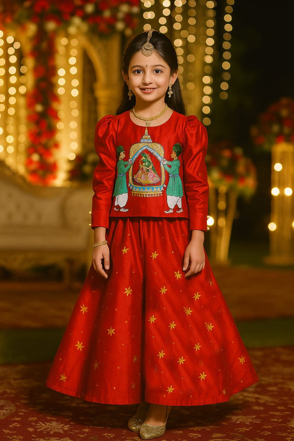 Girls Handpainted Lehenga Choli