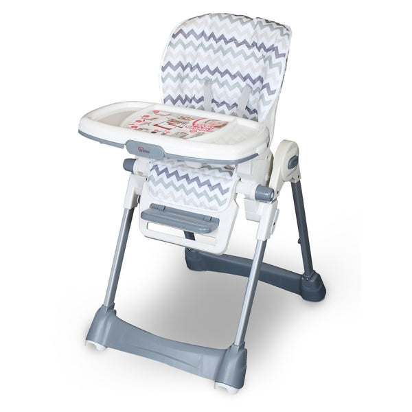 Tinnies Baby Adjustable High Chair-Grey Stripes