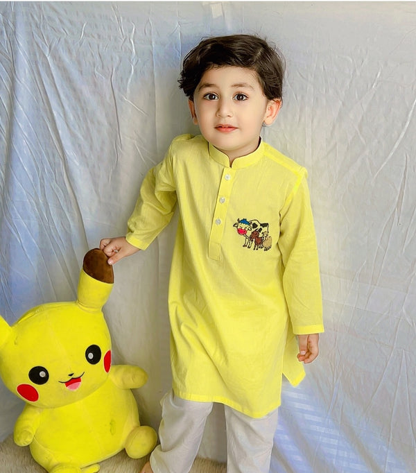 Eid Special Yellow Hand Made Emb suit