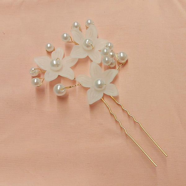 Pack Of Two Frosted Leaves hair Pin
