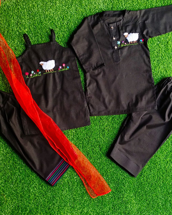 Girls Sheep Emb Suit