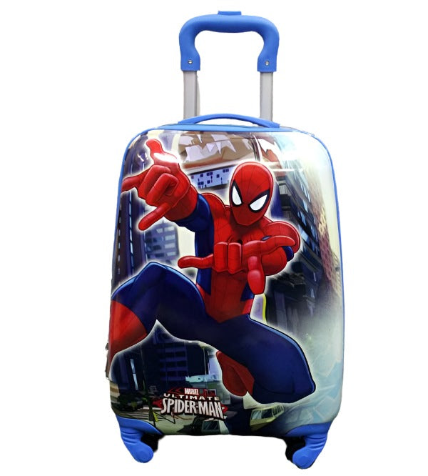 Spider Man 4 Wheels Children Kids Luggage Travel Bag / Suitcase 16 Inches