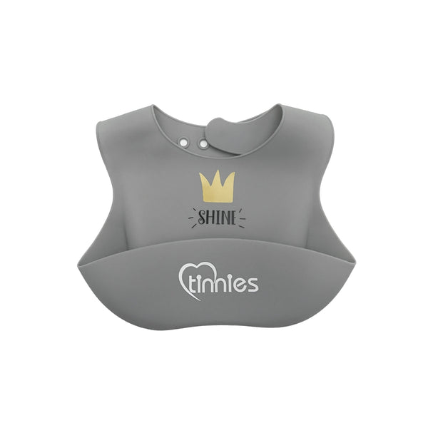 Tinnies Silicone Bib Grey