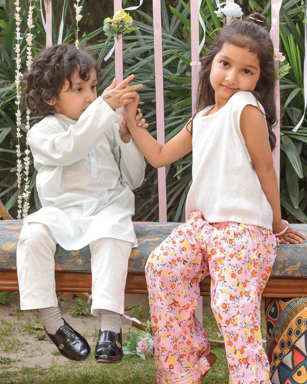 Girls Candy Pink Palazzo 2 pc Suit