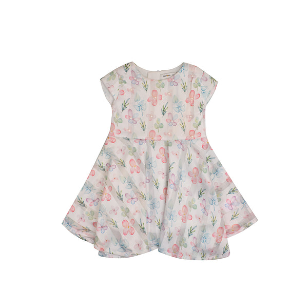 Girls Floral Silk Dress