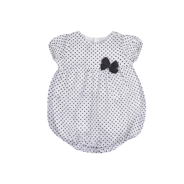 Girls Polka Dot Bubble-Up Romper