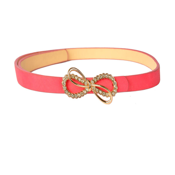 Girls Belt Bow-D Pink