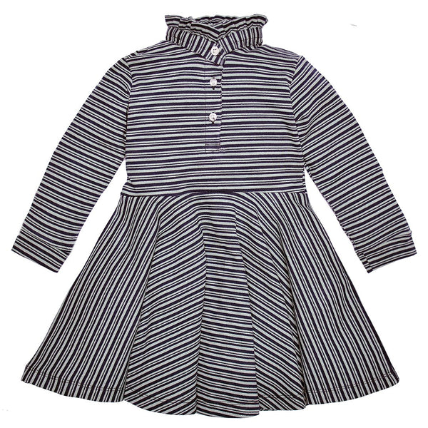 Navy & Grey Stripe Dress