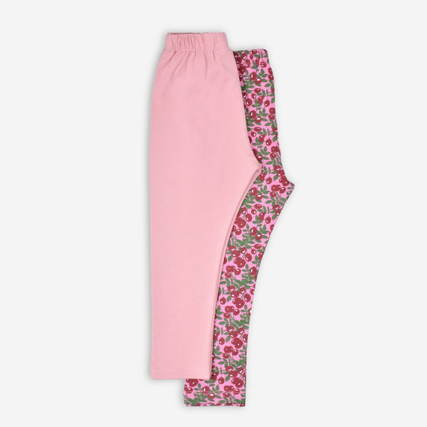Pack Of 2 Tights- Pink/Flower
