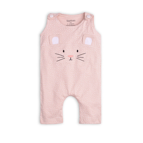 Girls Cat Embroidered  Romper