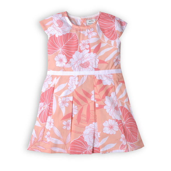 GIRLS FLORAL PLEATED DRESS
