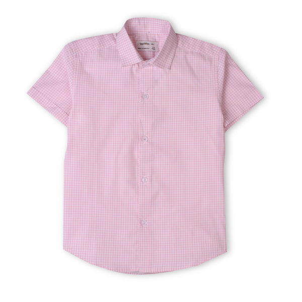 Boy Pink Gingham Shirt