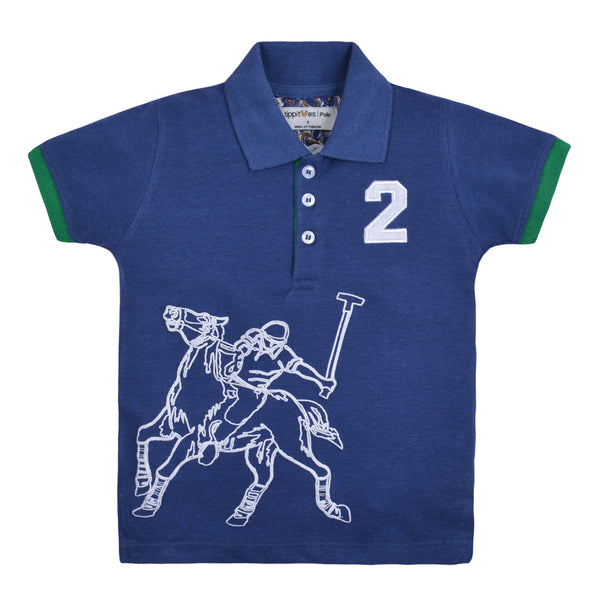 Blue # 2 Printed Polo Shirt