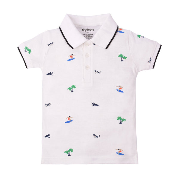 Beach Patterned Polo