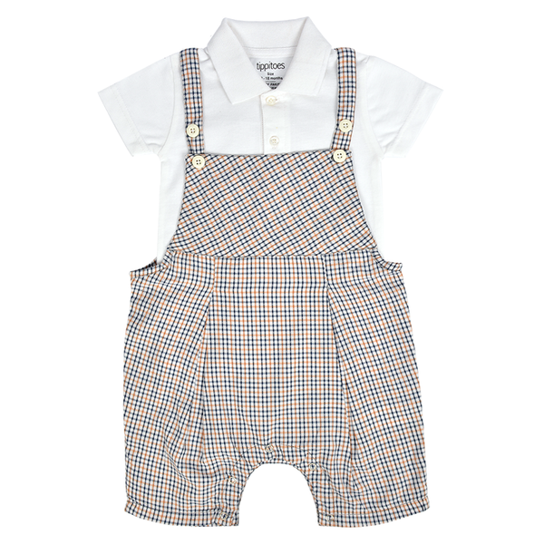 G & B Tartan Check Dungaree